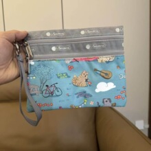 布布家女士手绳手挽包二条拉链化妆包零钱包手机包
