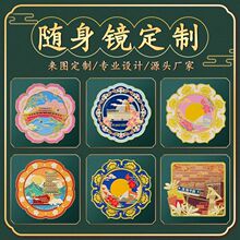 故宫纹样随身镜子文创国潮藻井小镜子便携高级感中国风纪念品礼物