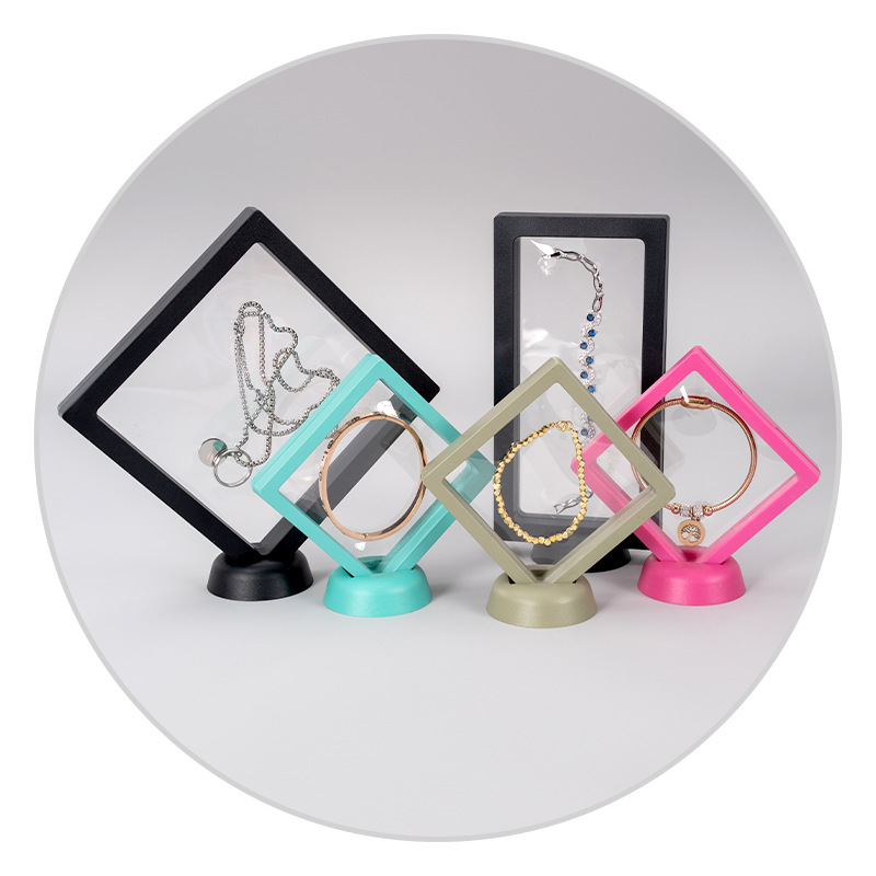 Brazalete collar caja de embalaje flotante insignia al por mayor productos pequeños PE caja de película transparente a prueba de polvo caja de regalo joyas