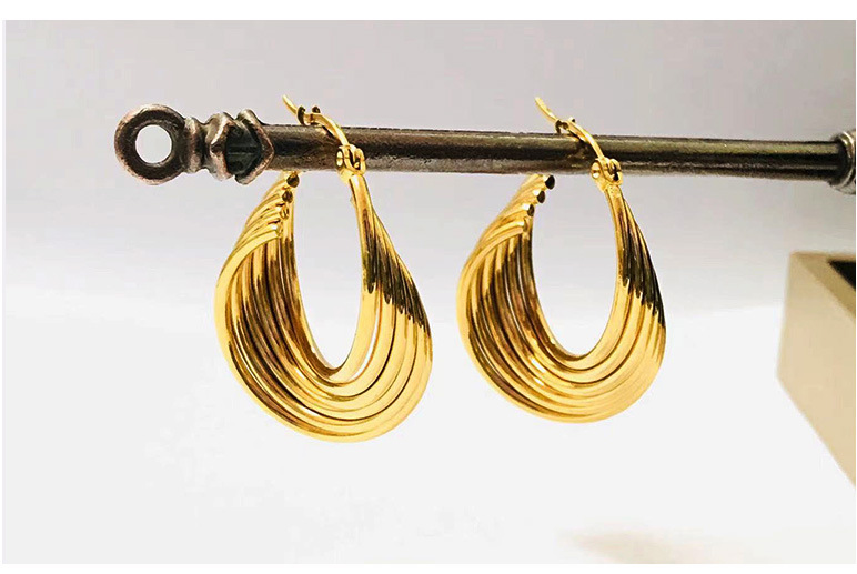 22g Weight 18K Gold Plated Plating Material Earrings Classification 1 Pair Lady Geometric Plating Stainless Steel 18k Gold Plated Earrings