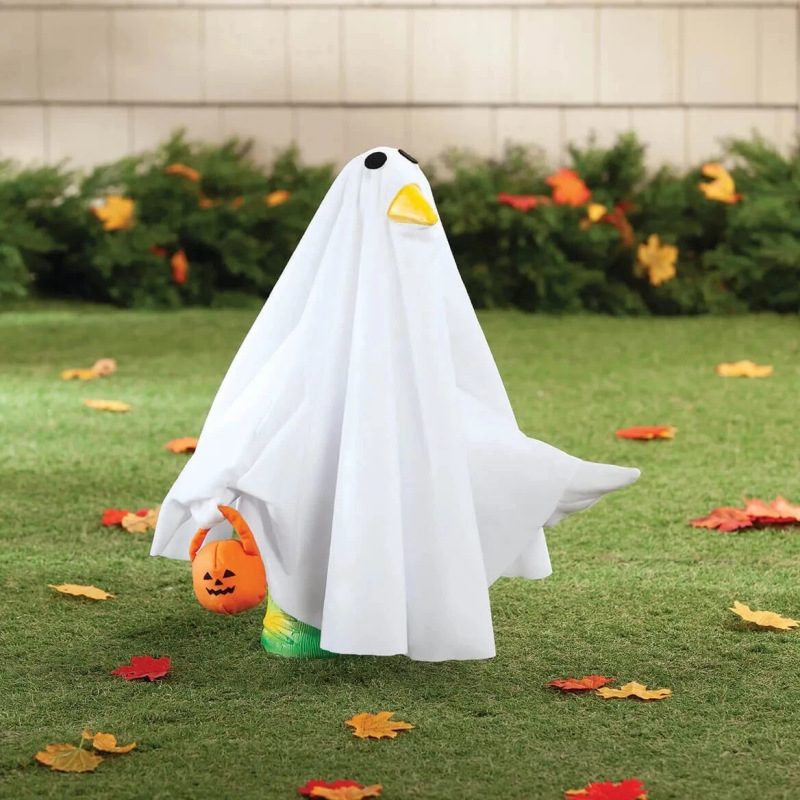 ハロウィンガチョウコスチューム芝生ポーチガチョウ布ゴースト悪魔コスチューム屋外テラス庭芝生アート装飾|undefined