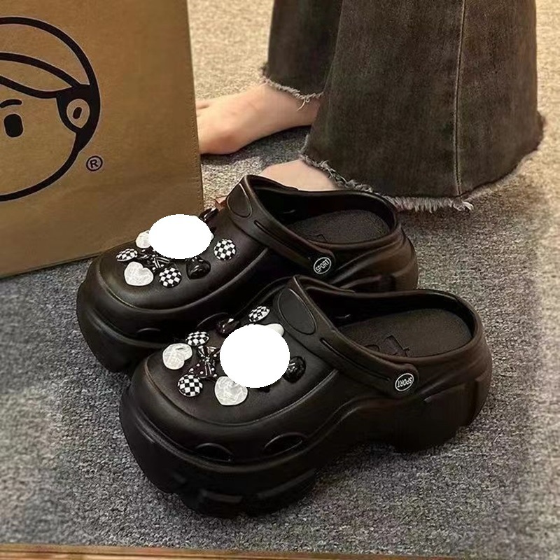 Thick-Soled Clogs for Women, 2024 New Summer Style, Height-Increasing, Non-Slip, High-Heeled Beach Eva Sandals and Slippers, Fashionable for Women