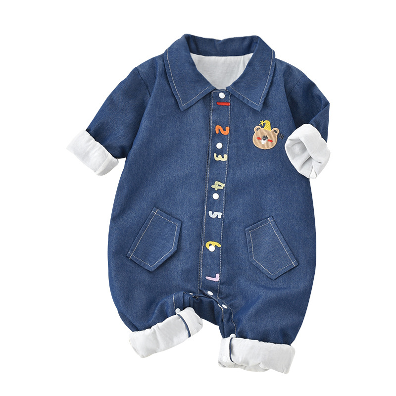 [New in Spring] Baby's conjoined double-layer spring Harbin clothes for newborn climbing clothes trendy baby's spring clothes for outside wear