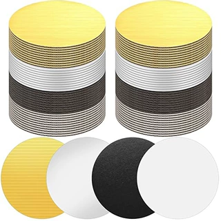 跨境5英寸金银黑白圆形瓦楞蛋糕底托加厚硬纸垫蛋糕甜品防滑纸底