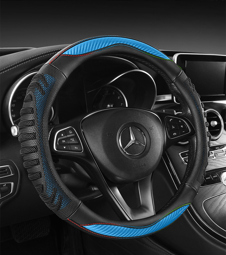 New car steering wheel cover, temperature-regulating, wear-resistant, universal steering wheel protector, spliced, breathable, non-slip steering wheel cover