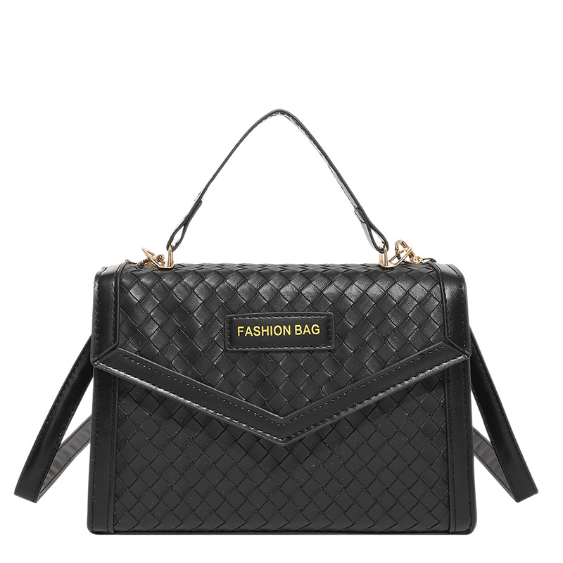 2025 bolsos de mujer tejidos nuevos bolsos cuadrados de color contrastante, bolsos de mano diarios, bolsos de hombro para viajar