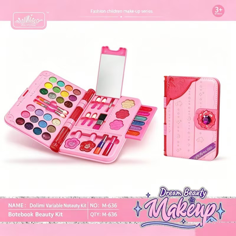 Cross-border children's cosmetics set toy notebook beauty box princess girl toy coloring nail makeup box