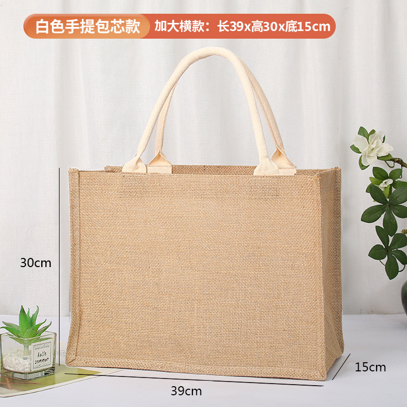 Bolsa de yute en blanco en stock, bolsa de arpillera de mano, bolsa de regalo DIY pintada a mano, bolsa de yute para compras. image 33