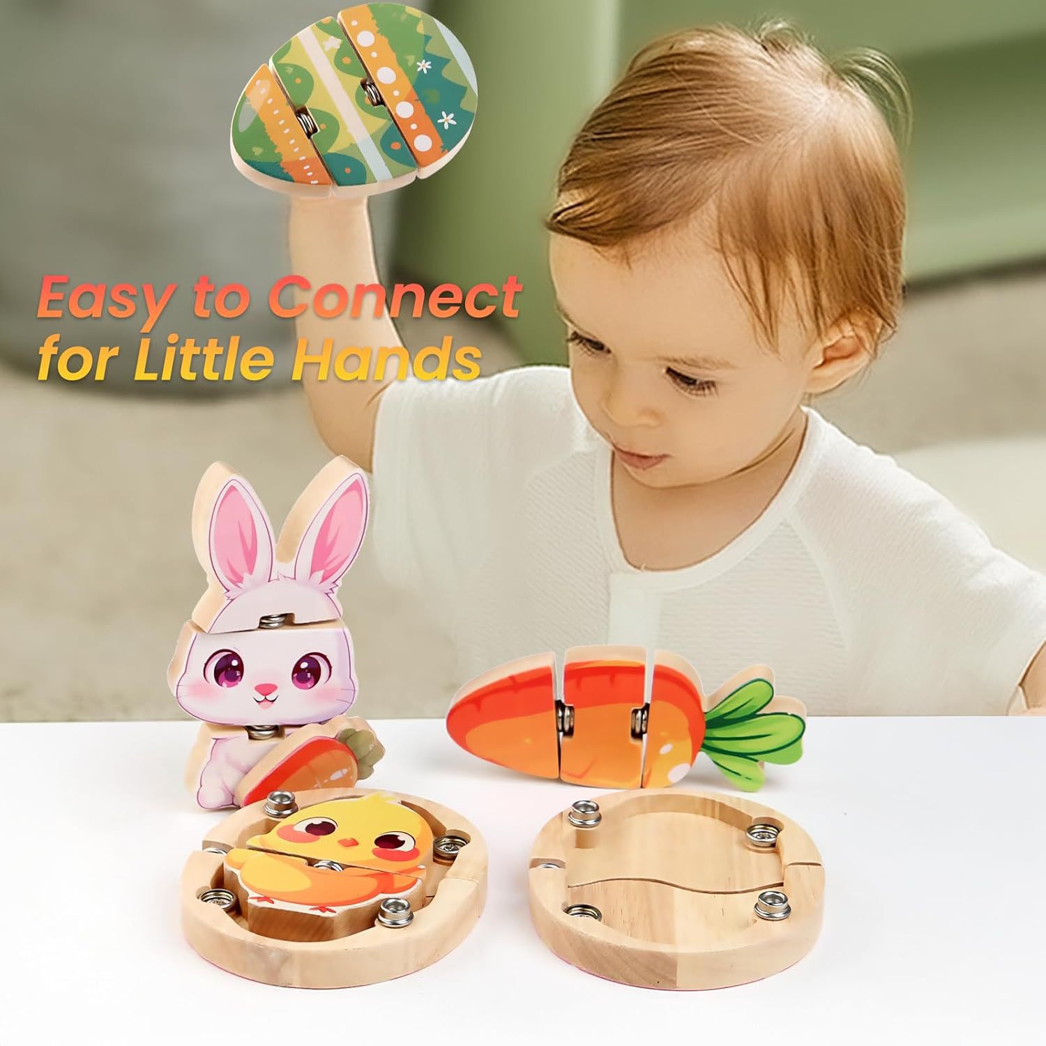 Robot de madera combinación hebilla animal bloques de construcción educación científica STEM juguetes educativos ayudas didácticas Montessori