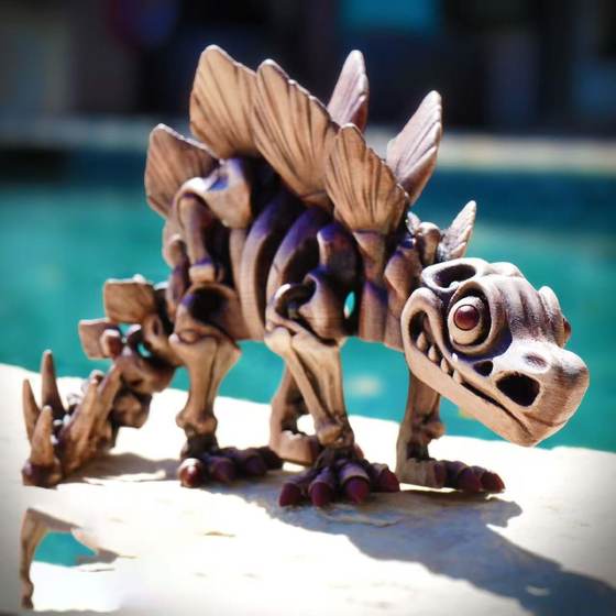 3D Printing Luminous Color Stegosaurus Crystal Dinosaur Creative Hand Toy Full Joint Movable Luminous Ornament Toy