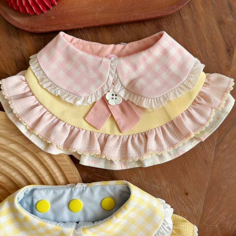 Cat and Dog Saliva Towel Pet Neck Scarf Ins-Style Bow Tie Cute Photo Accessory Lace Trim Bib