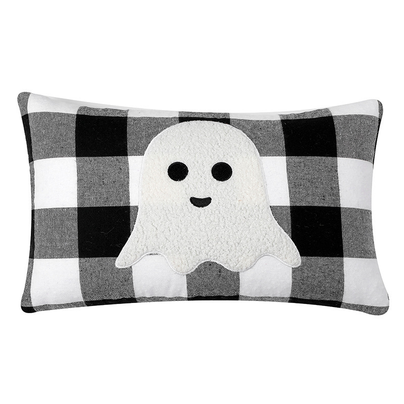クロスボーダー新しいハロウィンゴーストBOO枕刺繍絶妙な立体クッションリビングルームソファバッククッションカバー|undefined