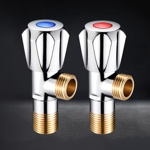 Triangular Valve Brass Main Body Hot and Cold Water Heater Valve One in Two Out Three-Way 304 Stainless Steel Switch Stop King of Zhao