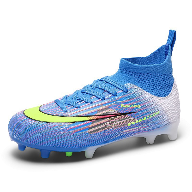 Zapatos de Fútbol de Caña Alta de Caucho Transpirables y Antideslizantes para Césped Natural y Artificial