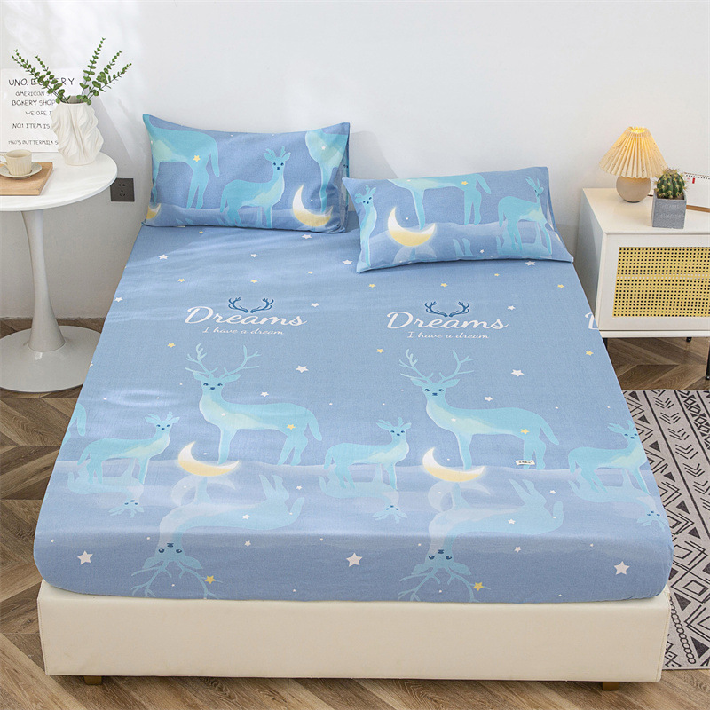 Pure cotton old coarse cloth fitted sheet single piece 100 cotton linen fully surrounded Simmons mattress protector sheet wholesale