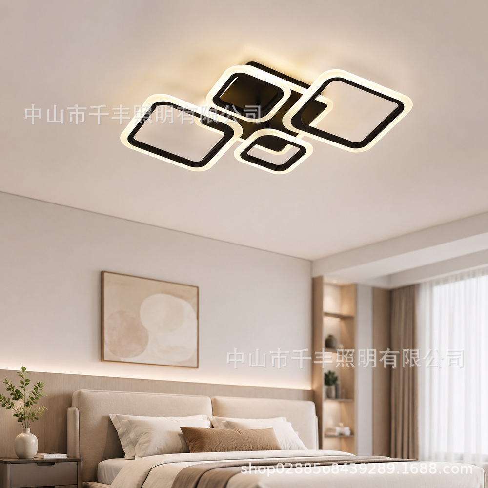 Luz de techo geométrica de lujo moderna nórdica doméstica atmósfera LED lámpara de dormitorio creativa transfronteriza lámpara de sala de estar