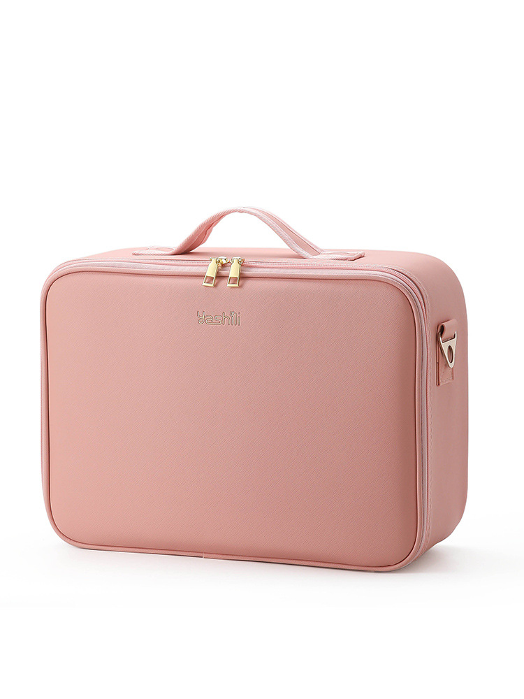 Bolsa de cosméticos al por mayor de fábrica 2025 nuevo estilo con espejo de luz LED productos para el cuidado de la piel almacenamiento de belleza maquillaje portátil de gran capacidad