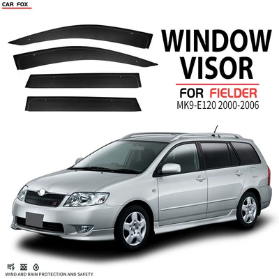 Suitable for Toyota Corolla Travel Edition Rain and Sun Visor Corolla Fielder Window Visor (Rain shield) - standard-packaging-without-logo-corolla-travel-edition-corolla-fielder-mk9-e120-2000-2006-no-bright-strip-rain-shield