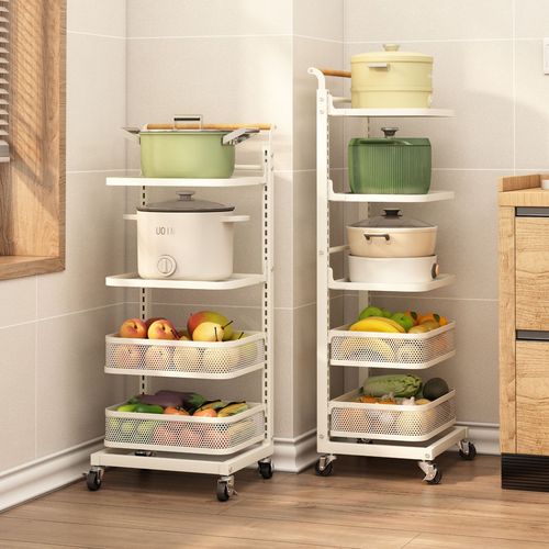Pot rack kitchen shelf floor multi-layer household adjustable pot holder gap vegetable pot rack iron pot rack