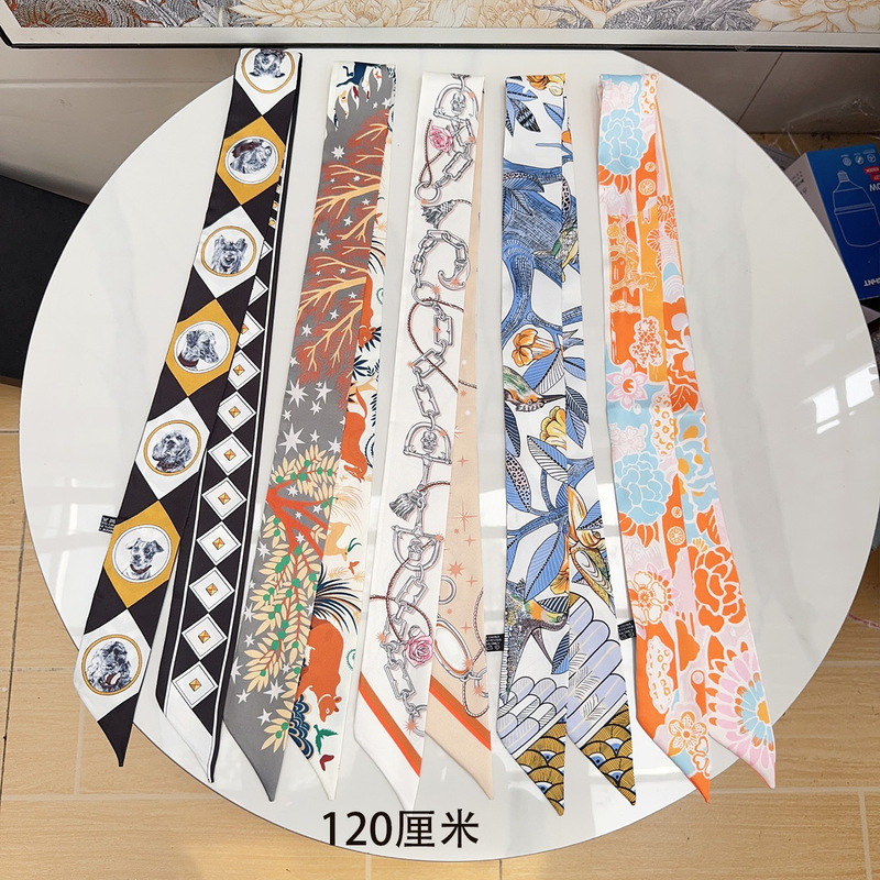 120cm Decorative Clothing Shirt Scarf Casual Internet Celebrity Live Broadcast Belt Wrap Bag Handle Ribbon Long Thin Strip Summer