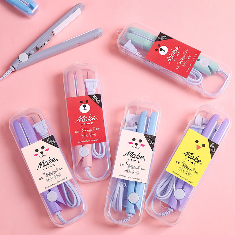 mini hair curler hair straightener portable hair straightener hair curler and straightener dual-use splint student dormitory fluffy bangs splint