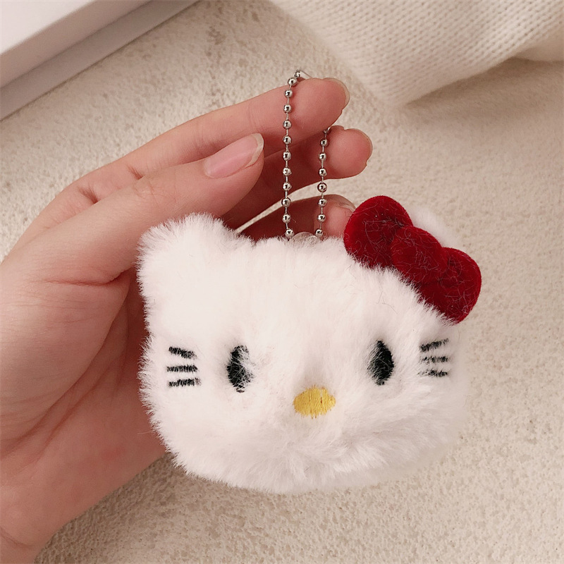 Red de celebridades lindo gatito de felpa llavero colgante muñeca de dibujos animados bolso escolar decoración bolso teléfono móvil cadena