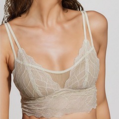 JCSILK純欲風フレンチ三角カップ绢糸下着の薄いタイプの胸に胸を巻いたシルクのブラジャー