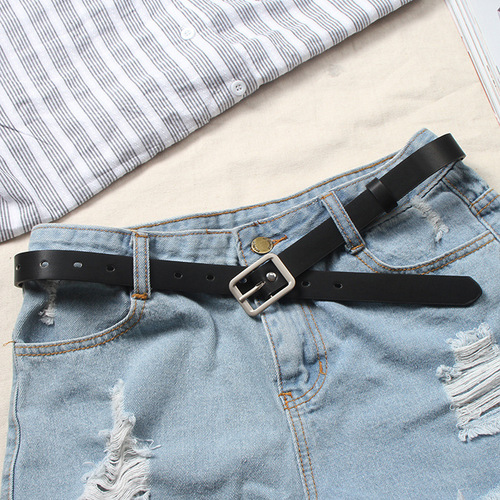 Belt women's simple jeans belt new Korean Korean version ins style fashion black Korea Dongdaemun