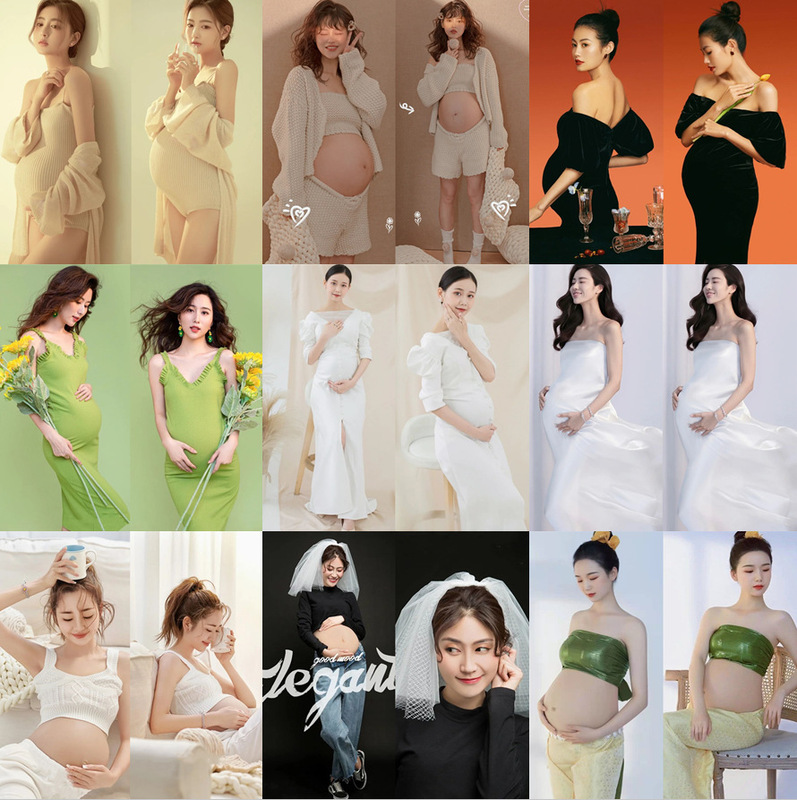 New pregnant women Photo Studio Theme Photography photo clothing fashion clothing mommy gauze skirt Art Photo Clothes