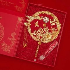 推荐结婚团扇子中式婚礼秀禾服古风出嫁手捧花手工喜扇成品