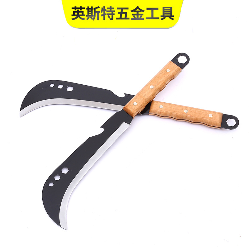 锰钢木柄砍柴弯刀砍树刀板斧砍柴刀砍骨刀户外劈柴砍柴刀伐木刀砍