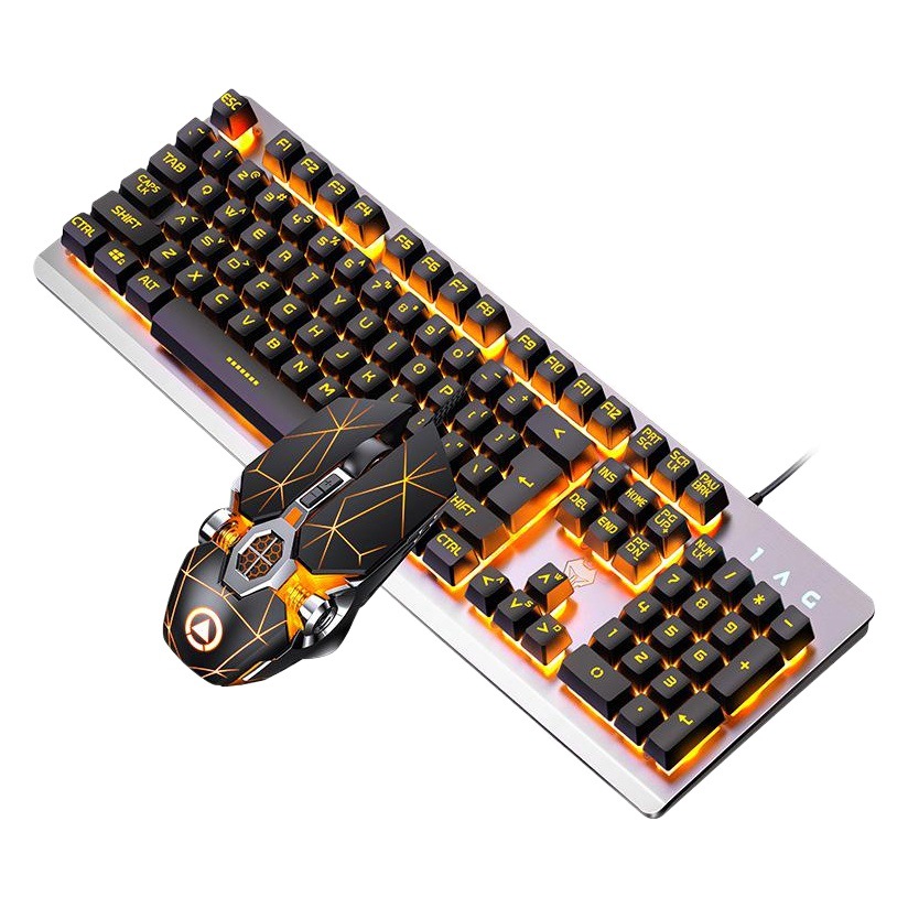 Plata talla juego teclado ratón auriculares de tres piezas conjunto mecánico sensación teclado ratón kit Amazon modelo privado al por mayor