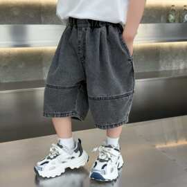 男童夏季短裤宽松透气百搭耐造工艺做旧弯刀牛仔短裤夏装新款童裤