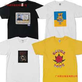 跨境欧码图片短袖圆领t恤搭配同样时髦的情侣装透气吸汗百搭