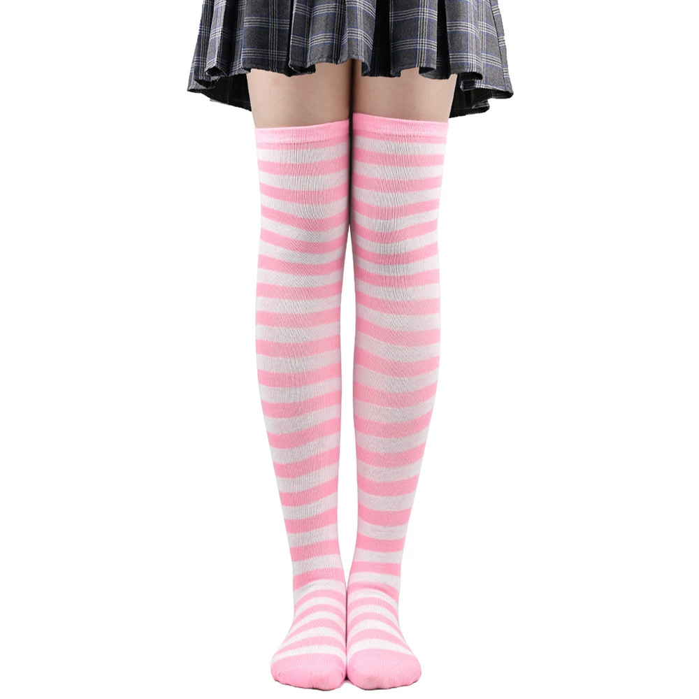 Knee-high Socks Japanese Style, Striped Cosplay & Halloween, Tube 50 cm, Polyester