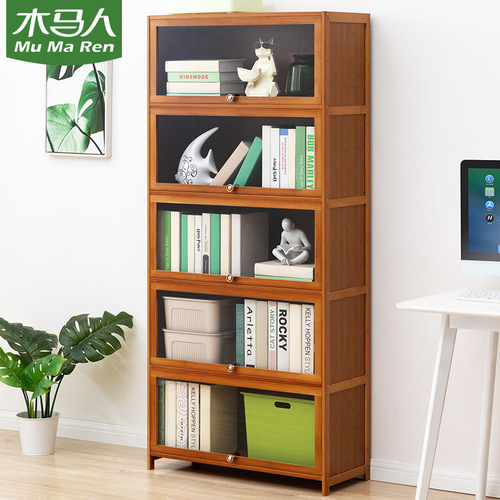 Simple bookshelf bookcase floor-to-ceiling partition storage rack solid wood multi-layer desktop dormitory children's student combination cabinet