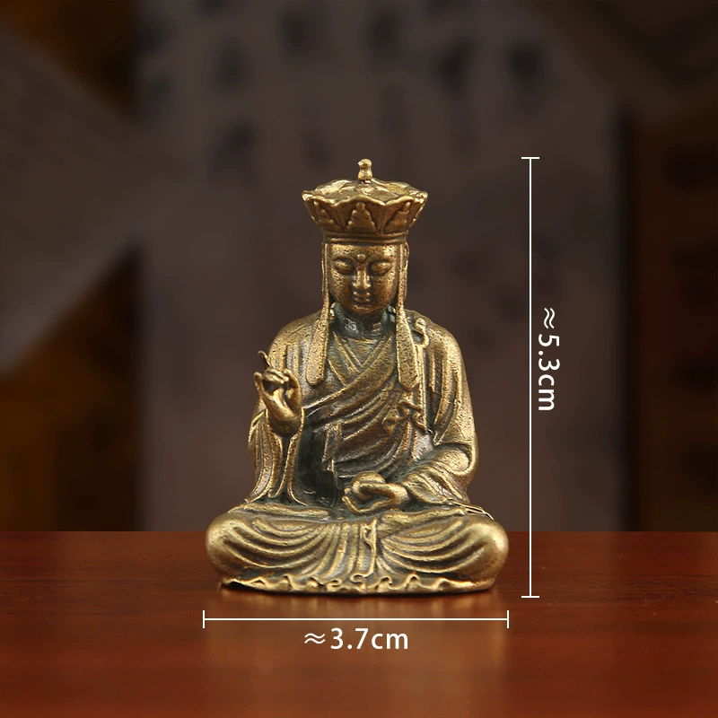 Статуя бодхисаттвы Кsitigarbha из латуни, ретро настольный декор для дома и поклонения