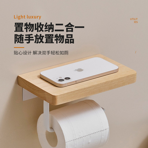 Log bathroom roll box facial tissue holder toilet roll solid wood holder facial tissue paper towel roll holder