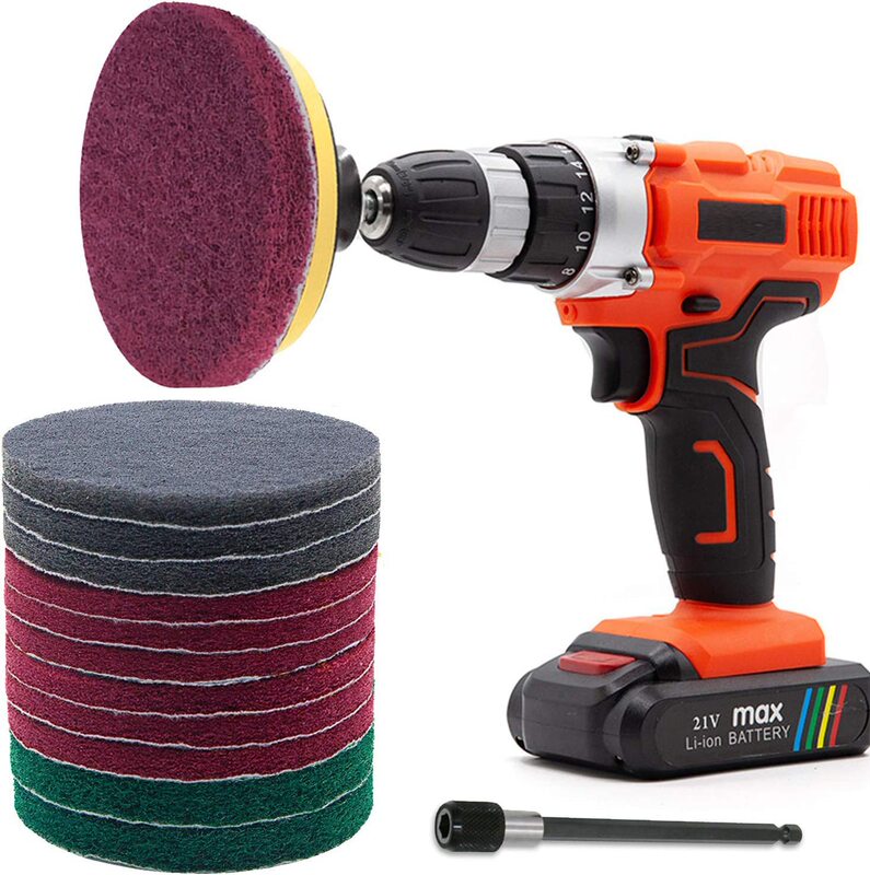 Cross-border explosions scouring pad suit kitchen tile rust polishing 13-piece set electric drill scouring pad suit