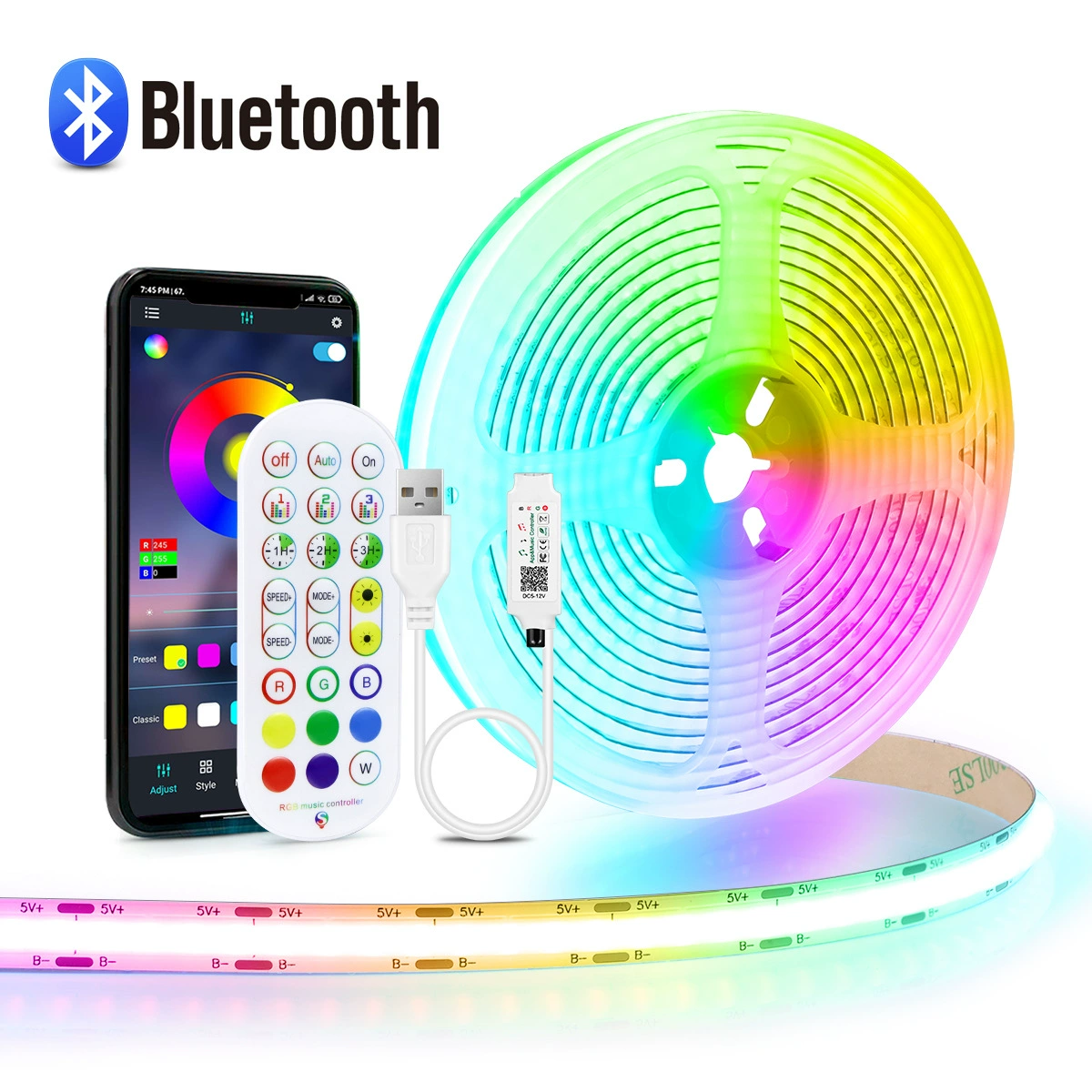 5 В USB RGB COB голая доска лампа с мини Bluetooth App управления светодиодная лампа с пультом дистанционного управления