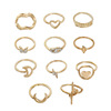 Fashionable golden set, ring, European style