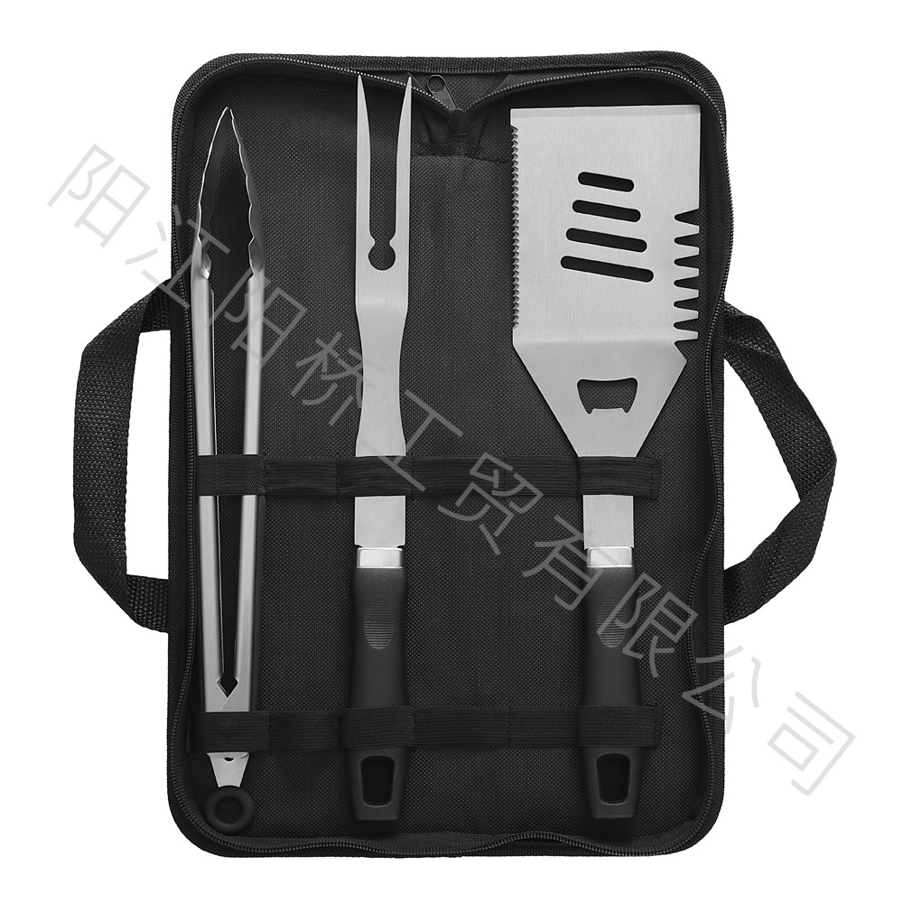 Amazon Cross-border Hot Sale Acero inoxidable Set de parrilla de barbecue al aire libre mango de plástico horquilla de parrilla