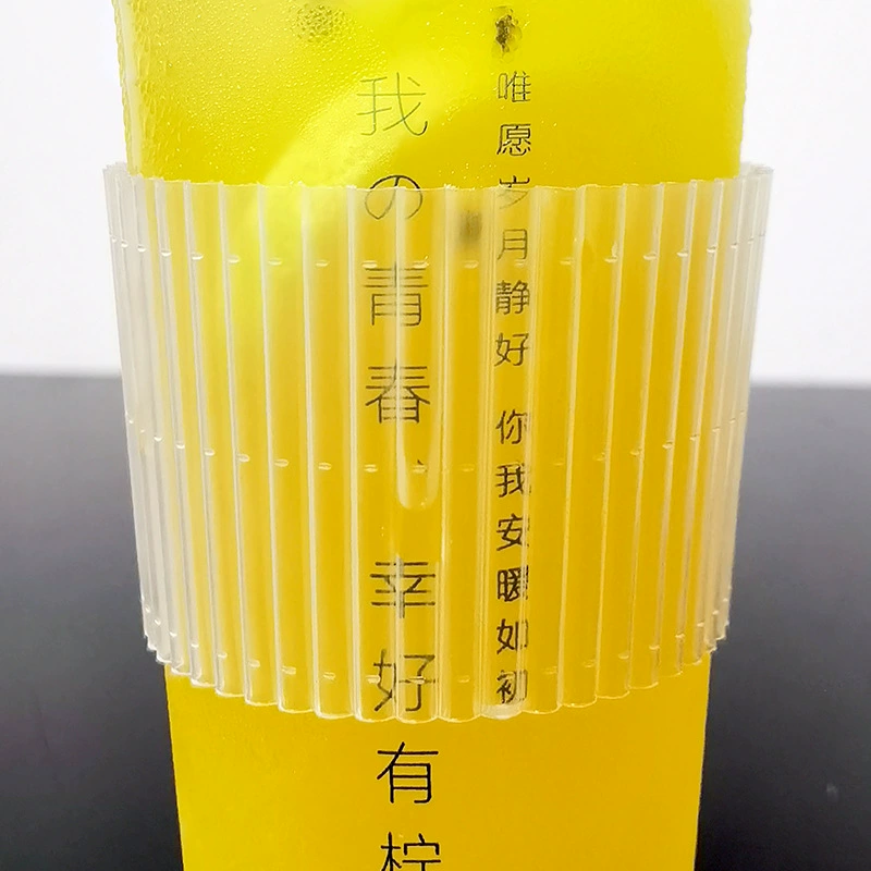 Transparent disposable non-slip plastic tea cup, anti-scald, 500 ml, 700 ml