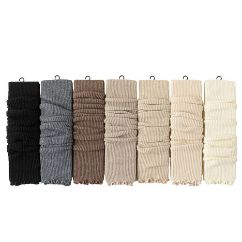 Socks for women in autumn and winter, wool extended over-the-knee knee protectors, non-slip, non-falling, solid color base socks, warm socks