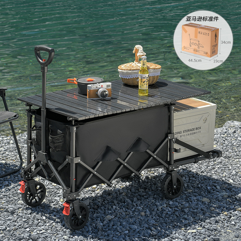 Push-Up Camper Outdoor Oversized Camper Foldableable Camping Style Off-Road Wheel Trailer Portable Stall Trolley