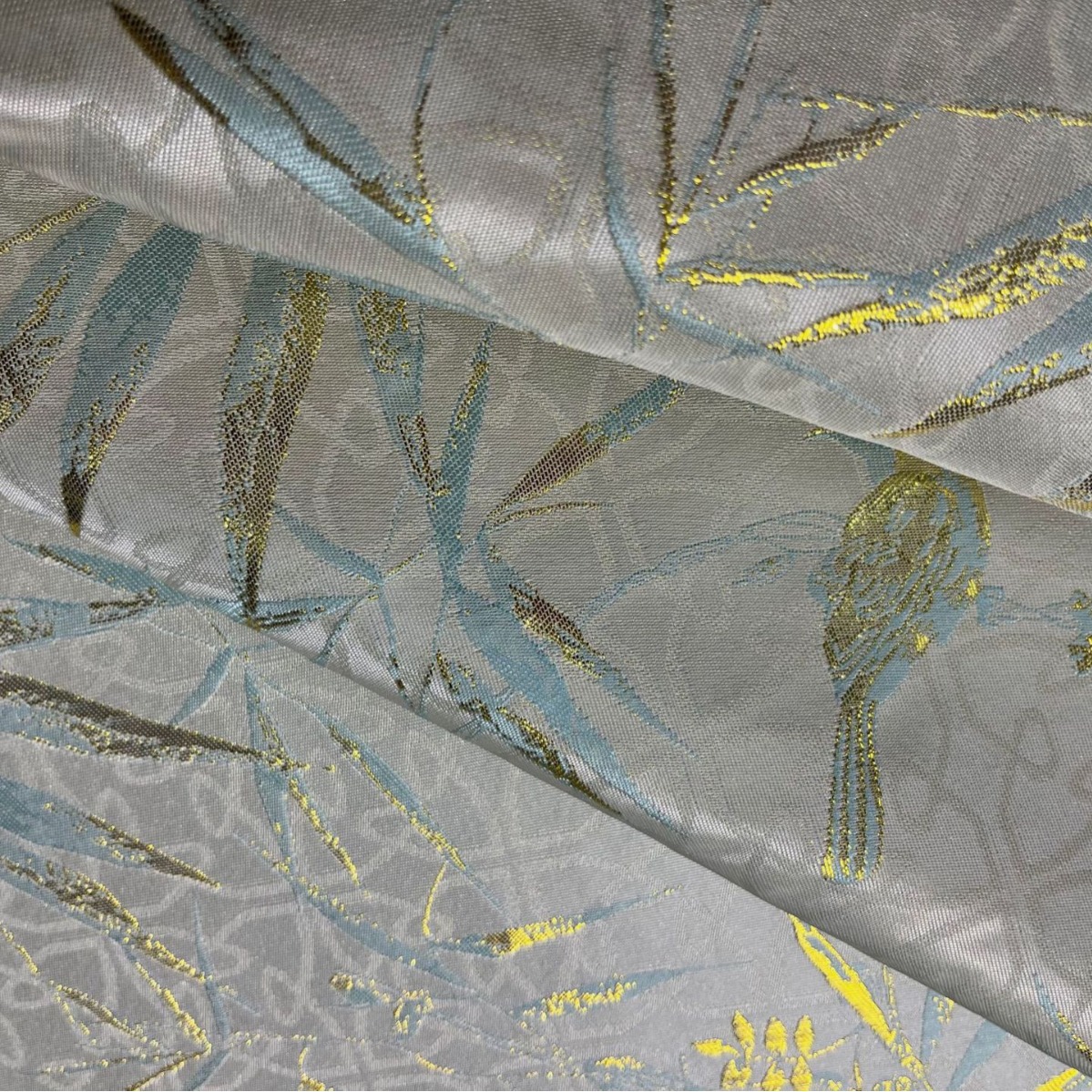 金丝竹叶国风经典提花面料女装旗袍箱包装饰布料复古大提花家纺