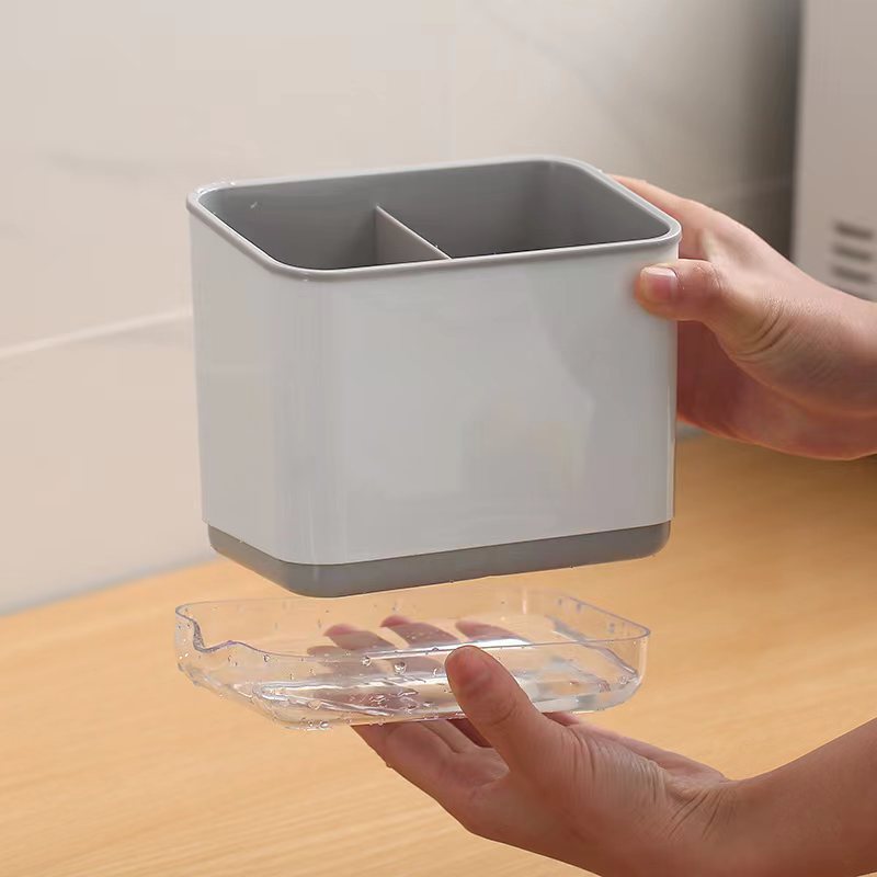 キッチン収納グッズ 水切りトレイ付き箸立て 多機能食器収納ラック 家庭用防カビ箸筒