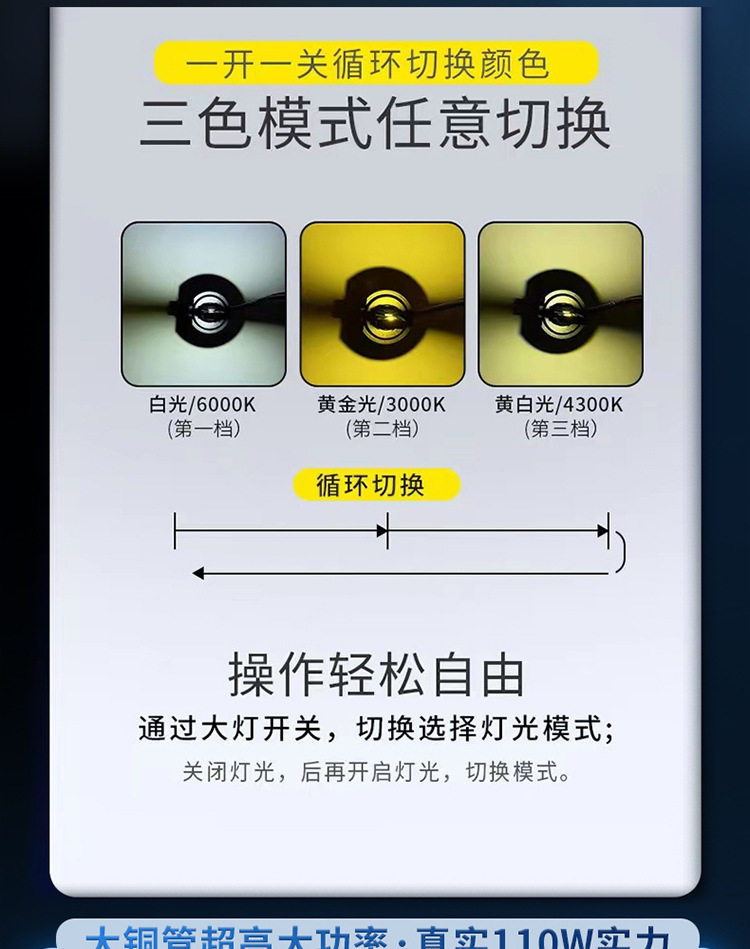 外贸爆款暖白光/黄金光/白光三色led汽车前照灯H4 H11 H1 LED车灯-阿里巴巴
