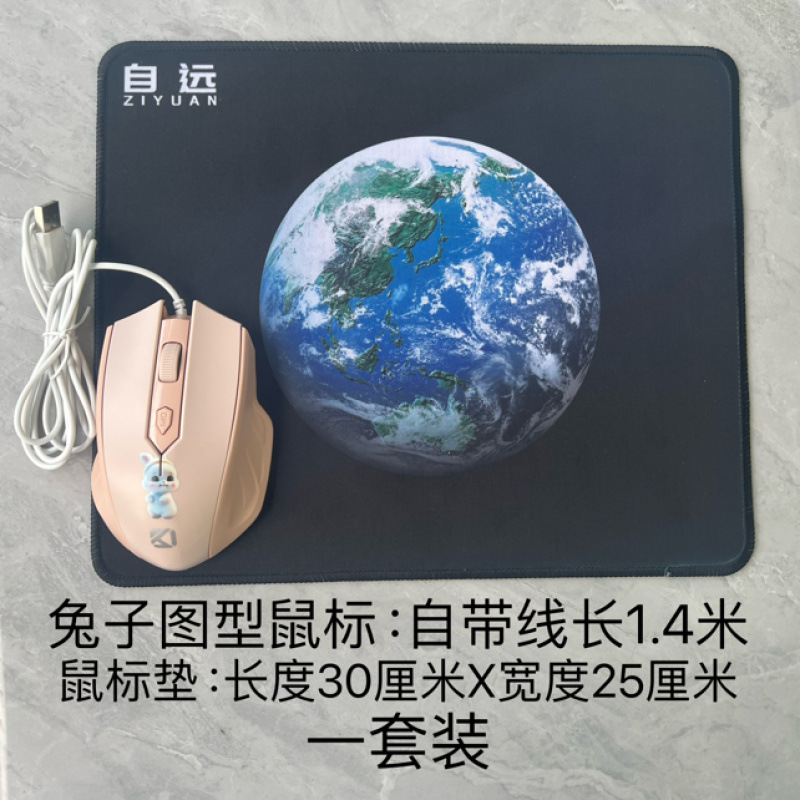 토끼 그림 라인 길이 1.4m + 마우스 패드