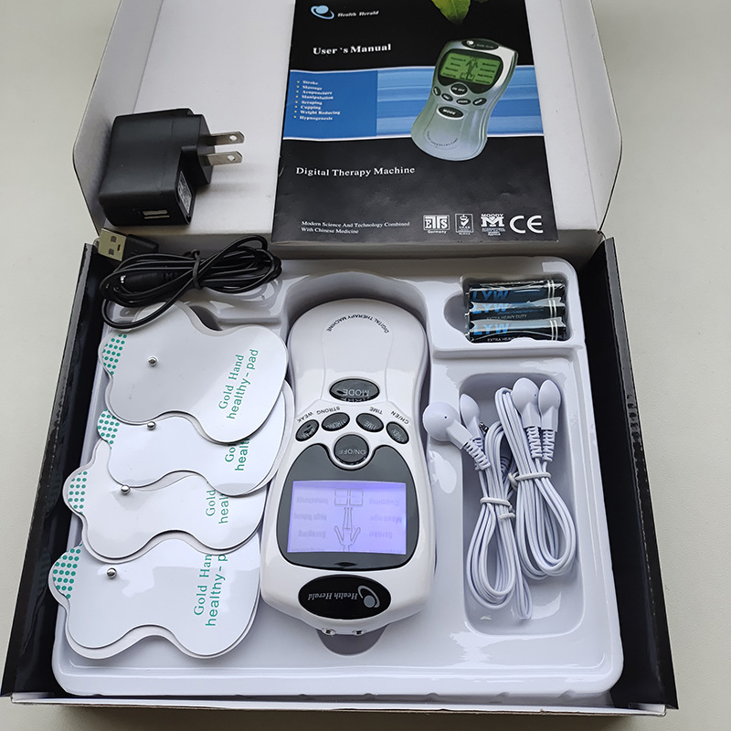 Masajeador multifuncional portátil Meridian con pantalla azul y doble salida de pulso, venta al por mayor